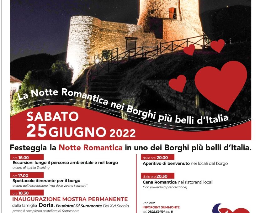 LA NOTTE ROMANTICA NEI BORGHI PIU’ BELLI D’ITALIA – SABATO 25 GIUGNO 2022 SUMMONTE