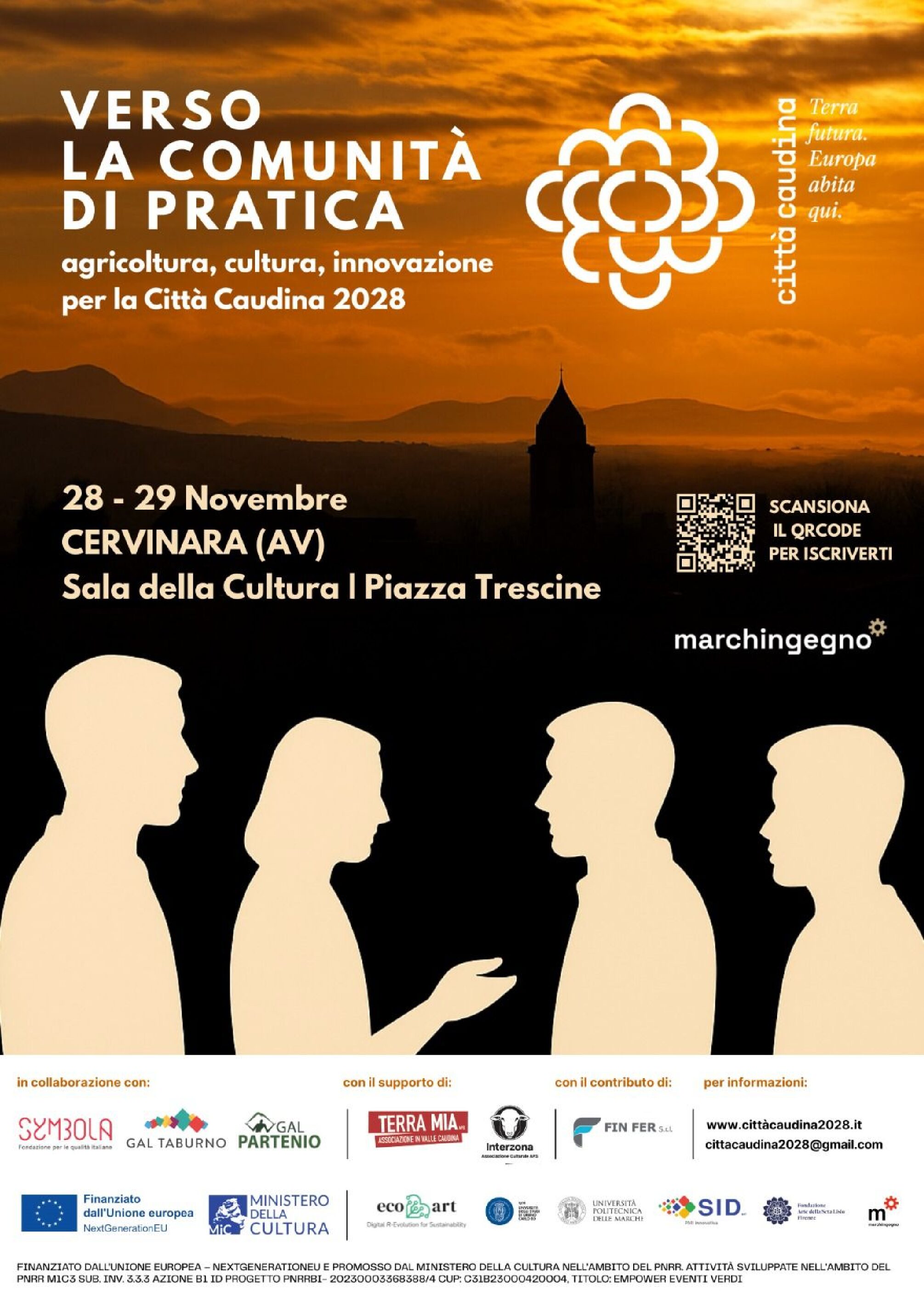 CITTÀ CAUDINA CAPITALE ITALIANA DELLA CULTURA 2028 – VERSO LA COMUNITÀ DI PRATICA – CERVINARA(AV)- SALA DELLA CULTURA – 28 ,29 NOVEMBRE 2025