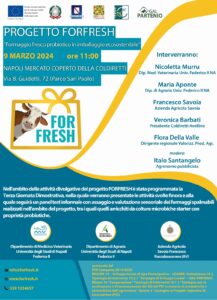 III° GIORNATA DIMOSTRATIVA- PROGETTO FORFRESH T.I. 16.1.1 AZ 2 – 9 MARZO 2024 ORE 11:00 – NAPOLI MERCATO COPERTO DELLA COLDIRETTI VIA B. GUIDETTI,72(PARCO SAN PAOLO)