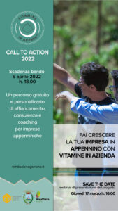 VITAMINE IN AZIENDA – PERCORSI DI ACCELERAZIONE PER IMPRESE DELL’APPENNINO –  CALL TO ACTION