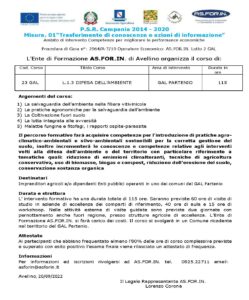 P.S.R. Campania 2014 – 2020 Misura. 01“Trasferimento di conoscenze e azioni di informazione” – Cod Corso 23 GAL – L.1.3 DIFESA DELL’AMBIENTE