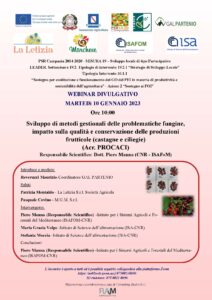 PSR Campania 2014-2020 – T.I. 16.1.1 “Sostegno per costituzione e funzionamento dei GO del PEI in materia di produttività e sostenibilità dell’agricoltura” – Azione 2 “Sostegno ai POI” – WEBINAR DIVULGATIVO MARTEDI’ 10 GENNAIO 2023