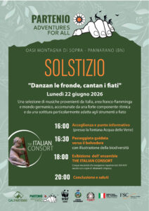 PSC – Ministero del Turismo – Misura “Montagna Italia” –Soft Inclusive and Smart Partenio For All  – Solstizio  Danzan le fronde, cantan i fiati  – 22 Giugno 2026 Oasi WWF “Montagna di Sopra” di Pannarano